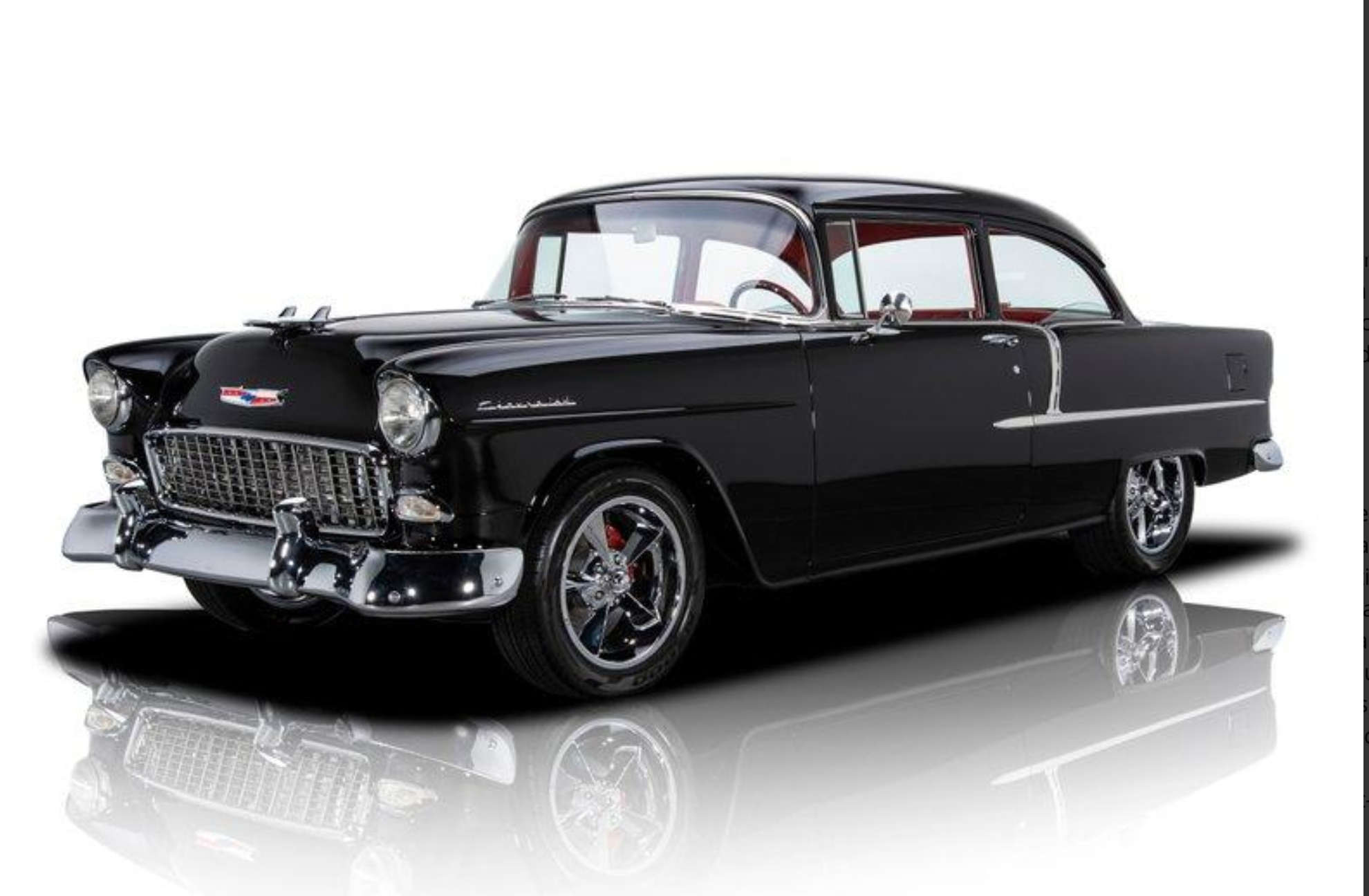<img src="1955-chevy-210.jpg" alt="A stunning 1955 Chevrolet 210 restomod up for bids">