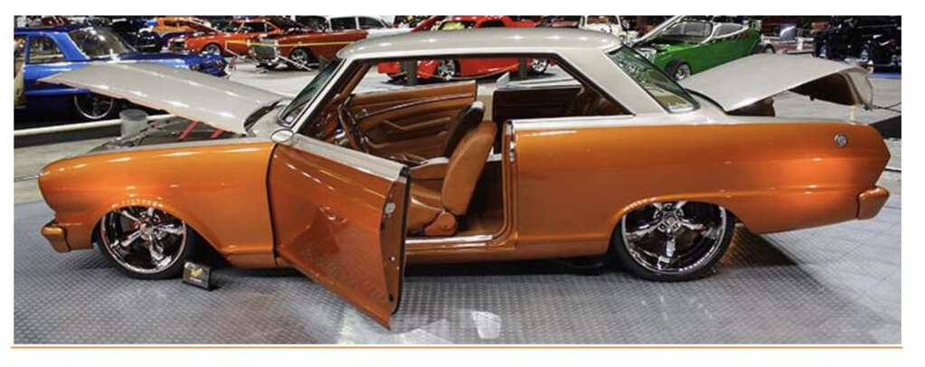 <img src="1963-chevy-nova.jpg" alt="A custom 1963 Chevrolet Nova restomod up for bids">