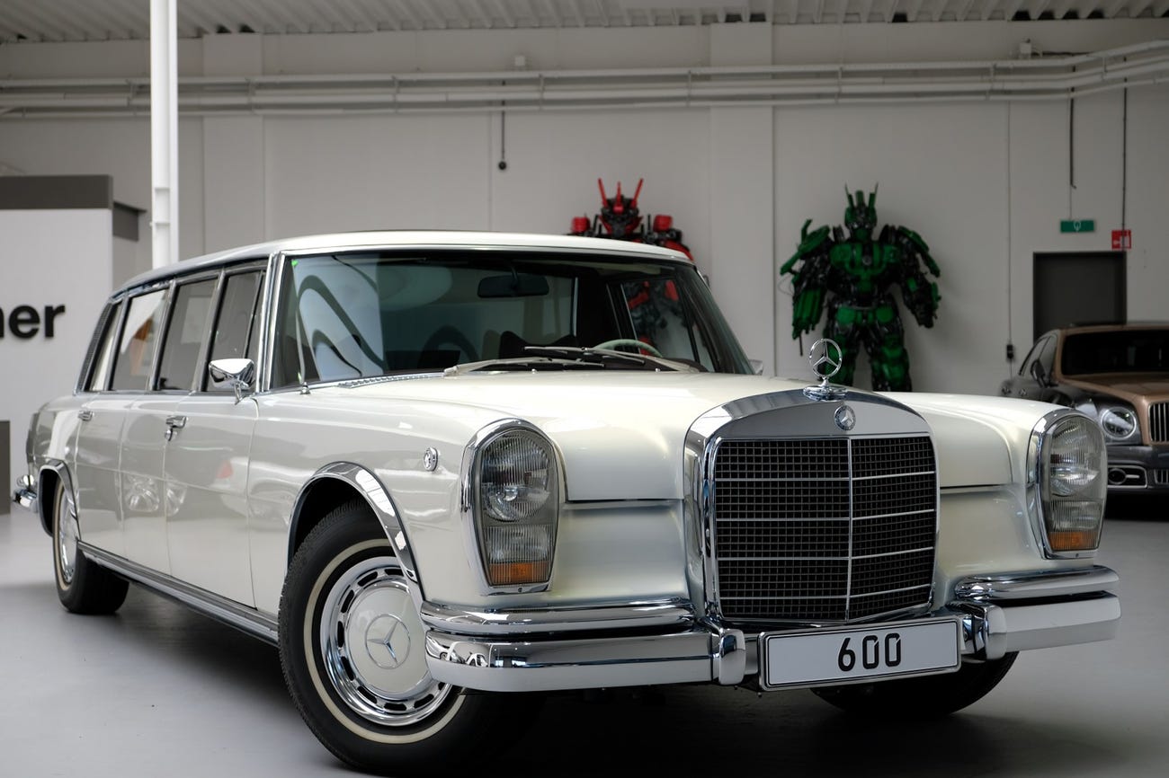 <img src="1975-limo.jpeg" alt="A 1975 Maybach Limo for sale for $2.33 million that took 7 years to restore">