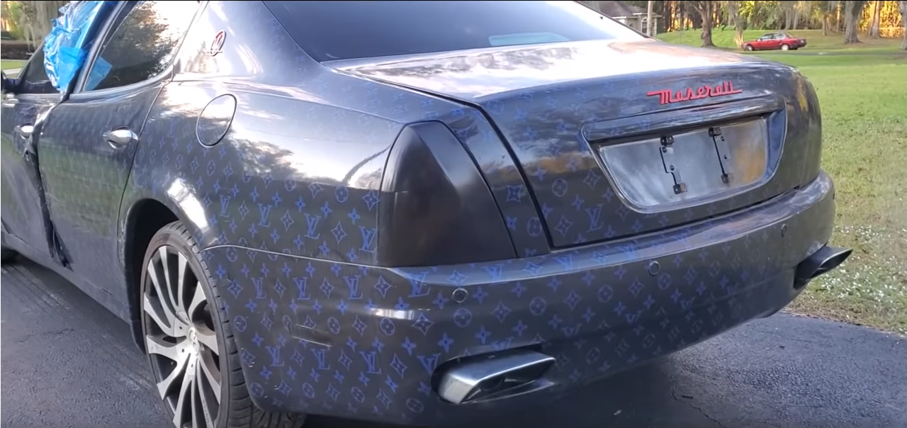 black louis vuitton car wrap