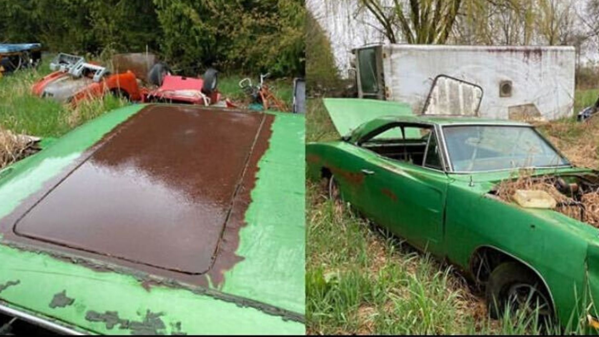 Left For Dead In A Field, Sunroof 1969 Dodge Charger Rescued 