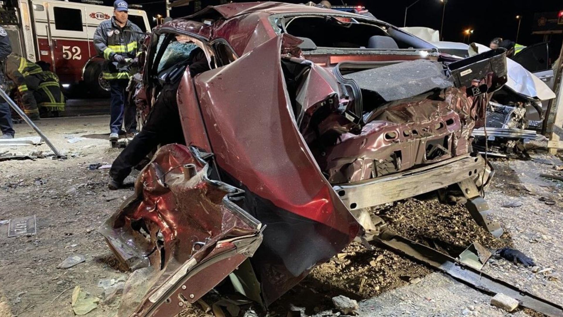 Challenger 'traveling over 100 MPH' hits car crash scene on I-696; car cut  in half