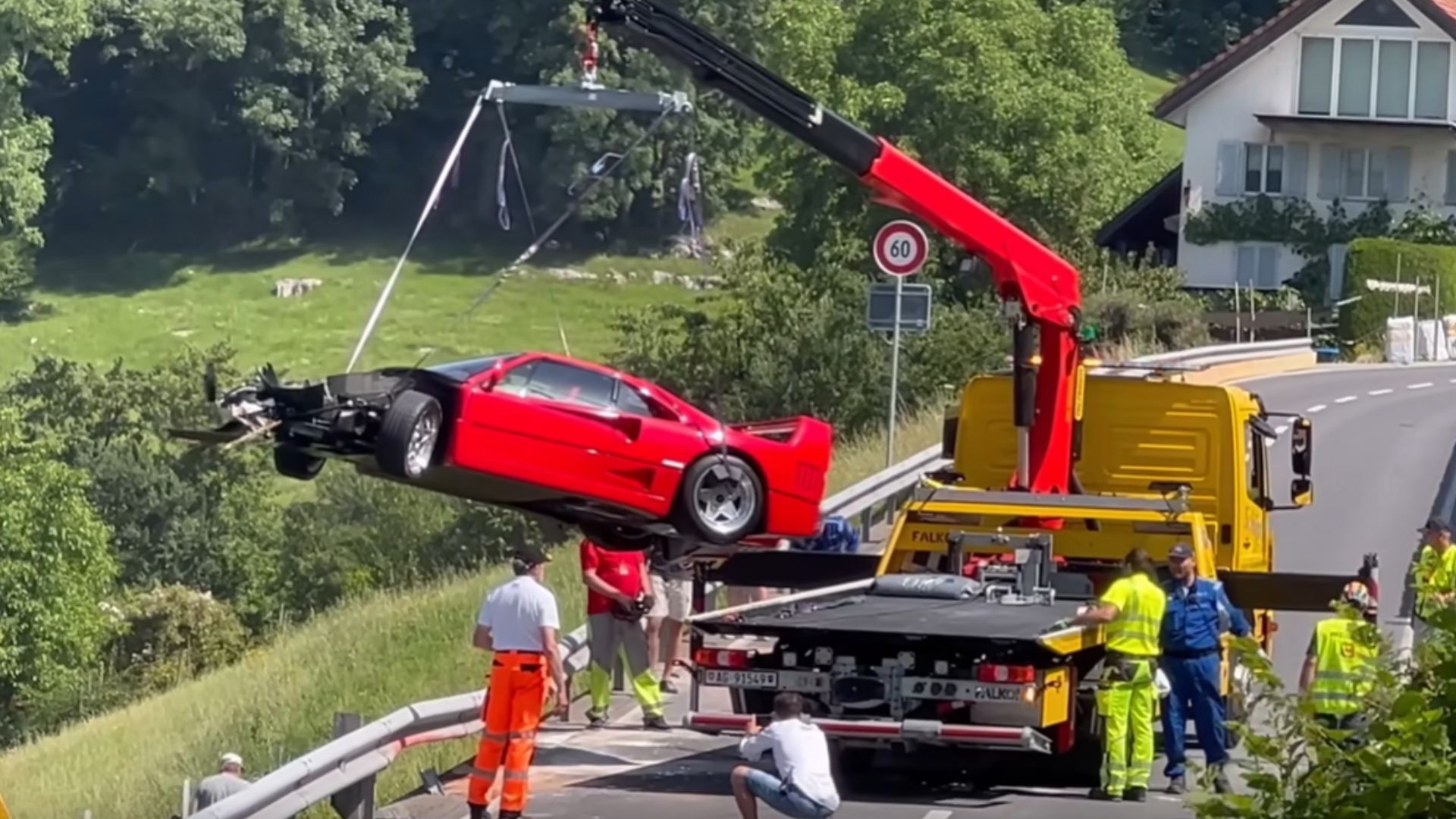 Ferrari F40 Crashes In Switzerland