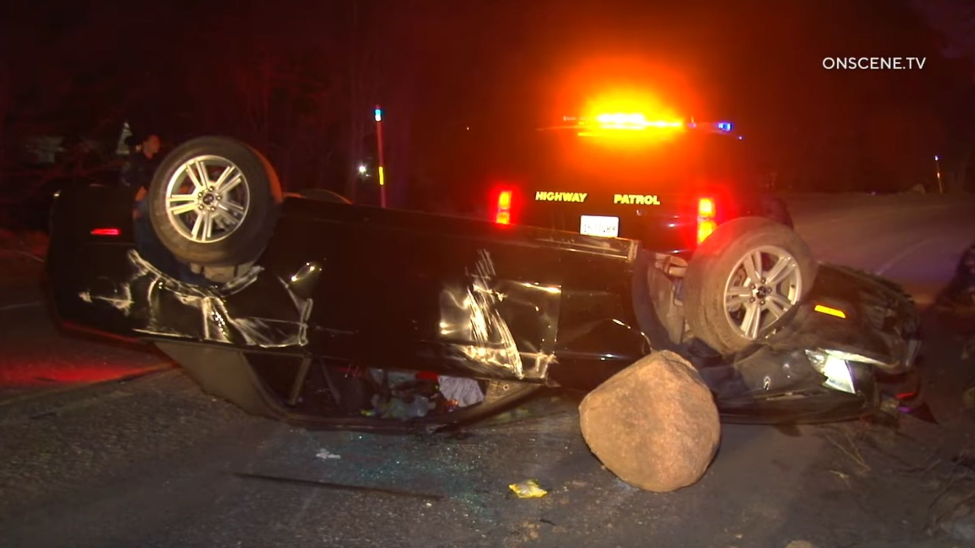 Boulder Hits Mustang