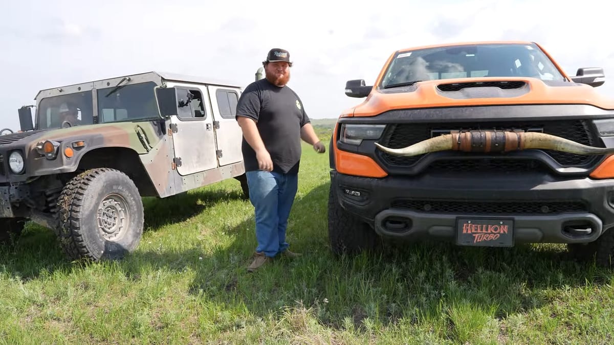 Blown Twin-Turbo TRX Takes on a Humvee