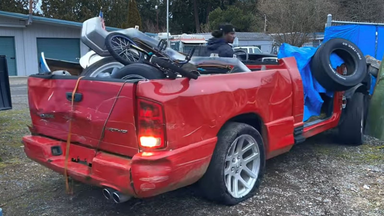 Ram SRT10 Used Creatively In Junk Yard