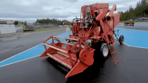 Combine Harvester Drag Races Muscle Cars