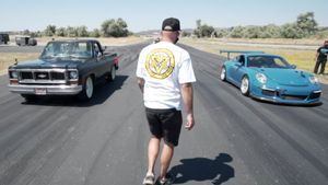 Porsche 911 GT3 Races A Chevy C10 With LS3 Swap
