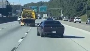 Dodge Challenger Crabbing On The Highway