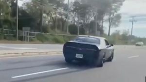 Hellcat Driver Loses Control Showing Off For Crowd