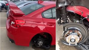 Thieves Gut Subaru WRX STI On Dealer Lot