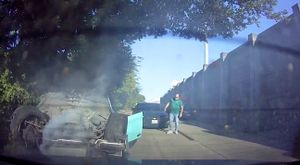 Texas Man Flips Dodge Charger And Takes Off For A Jog