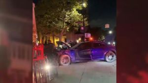 Stolen Dodge Charger Smashes Into Funeral Home