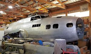 B17 'Desert Rat' WWII Bomber Awaiting Restoration In A Barn