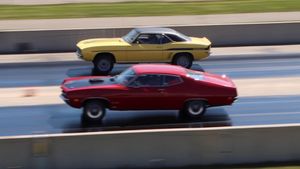 1969 Yenko Camaro Races 1970 Ford Torino Super Cobra Jet
