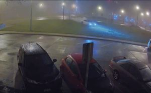 Dodge Charger Goes Airborne At Roundabout