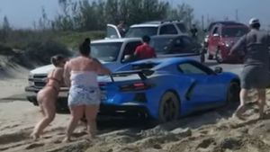 C8 Corvette Beaches Itself In Texas