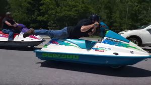 These Sea-Doos Cruise Down The Road