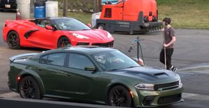 Hellcat Takes On C8 Corvette In A Battle Of GM Vs Mopar