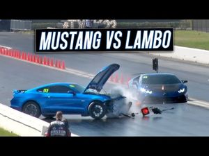 TX2K23 Mustang Crashes Racing Lamborghini Huracan