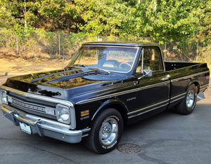 Rare Black 1970 Chevrolet C/10 Short Bed With Factory Air Is Selling At Lucky Collector Car Auctions