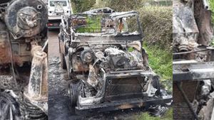 Stolen Land Rover Torched
