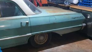 1963 Chevy Bel Air Squeezed To Fit Inside Modern Garage