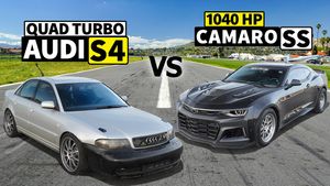 1,040-HP Chevy Camaro SS Met a Quad-Turbo Audi S4 on the Drag Strip