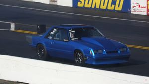 Mustang's Near Miss At Drag Strip