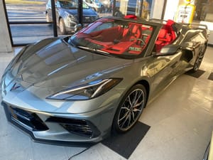 Carlisle Auctions Is Selling This 2023 Corvette In Stunning Hypersonic Gray over Red Later This Month