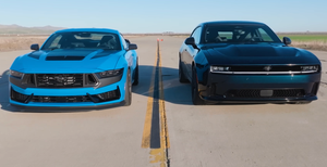 EV Dodge Charger Daytona Outsprints Mustang Dark Horse