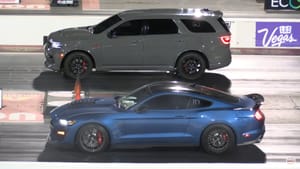 Shelby GT500 Outdrags Hellcat Durango After Shaky Start at Las Vegas Strip