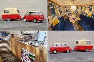 Restored Fiat 600 Multipla and Matching Caravan Offered as Period Touring Package in Italy
